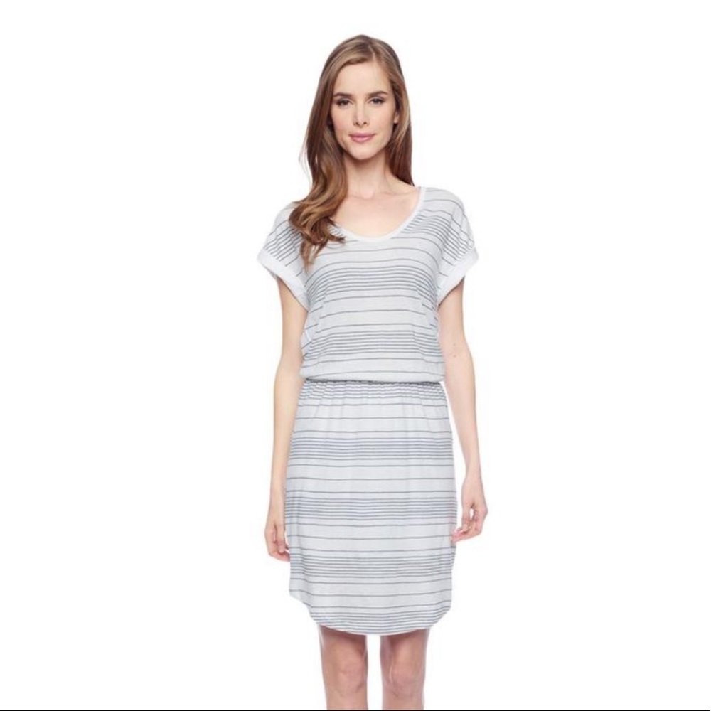 Splendid Nairobi White Black Stripe Tee Dress XS